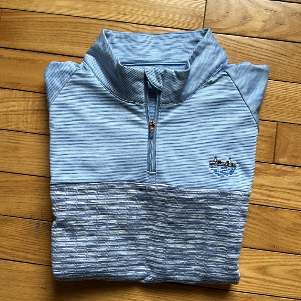 Antigua Women’s Golf Top – Light Blue Two-Tone – Size Medium – Fleece Lined